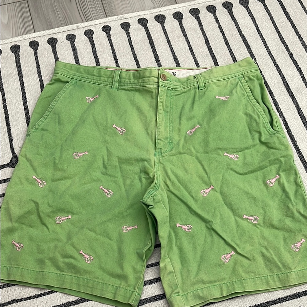Izod Lime Green Embroidered Shorts with lobsters